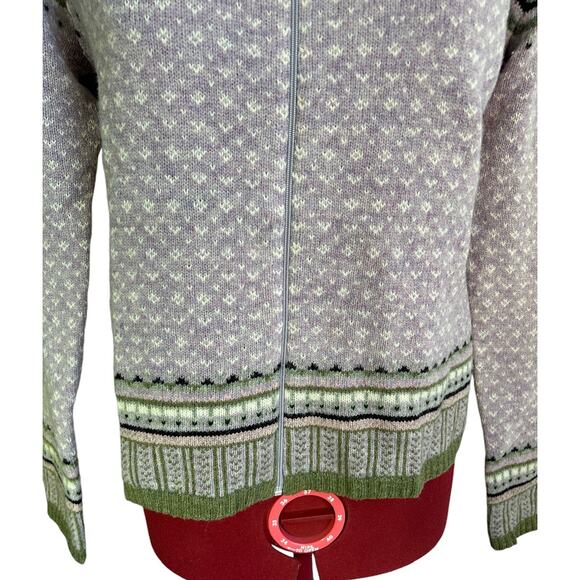 Great Northwest Clothing Co. Medium P 100% Lambswool Nordic Cardigan Sweater - Picture 4 of 6